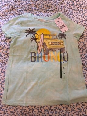 Girls Ford Bronco Surf Graphic T-Shirt Mint Green Size M New